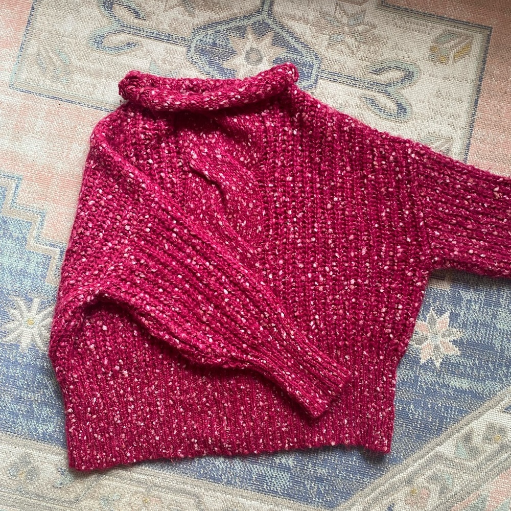 Pink Confetti Knit Sweater Maeve by Anthropologie Medium